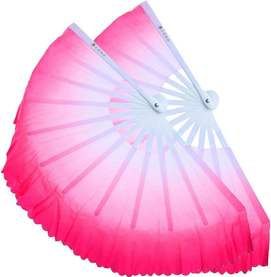 ZooBoo 2Pcs Traditional Chinese Folding Dance Fan - Elegant Taichi Kungfu Performance Accessory