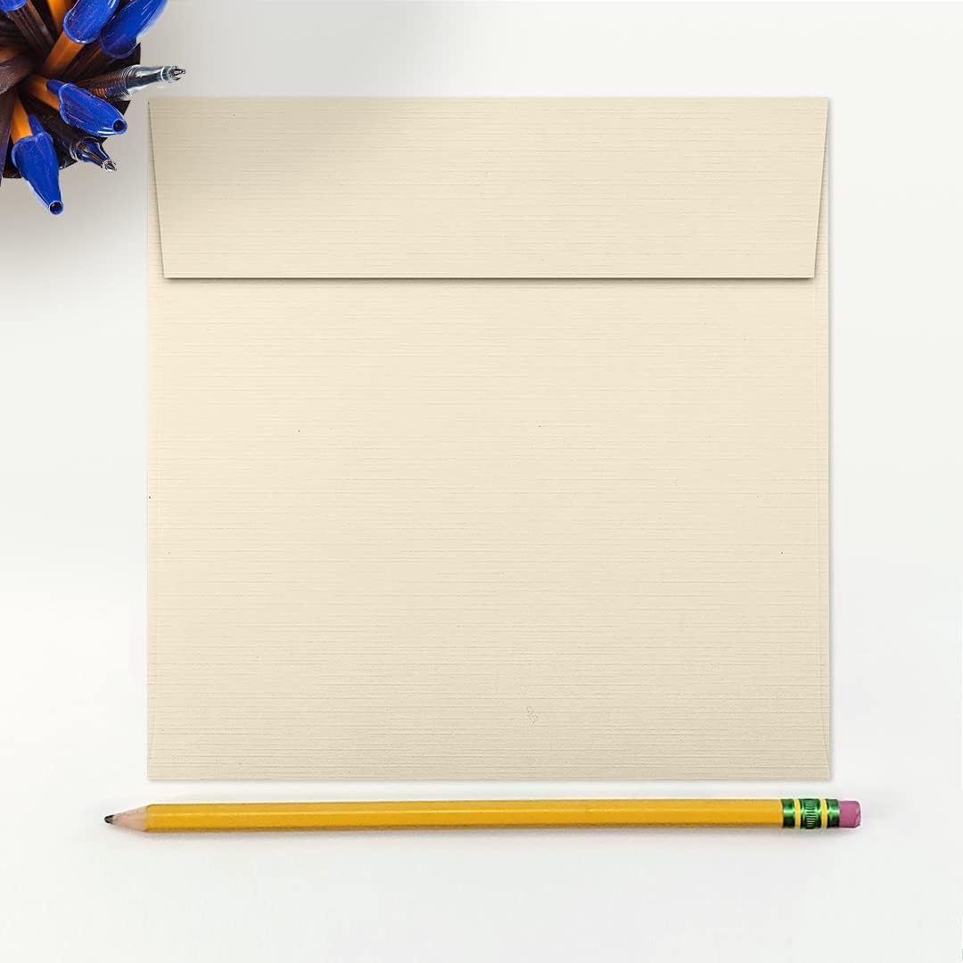 LUXPaper Square Invitation Envelopes | Peel & Press | 6 1/2" x 6 1/2" | Natural Linen | 80lb. Text | 50 Qty