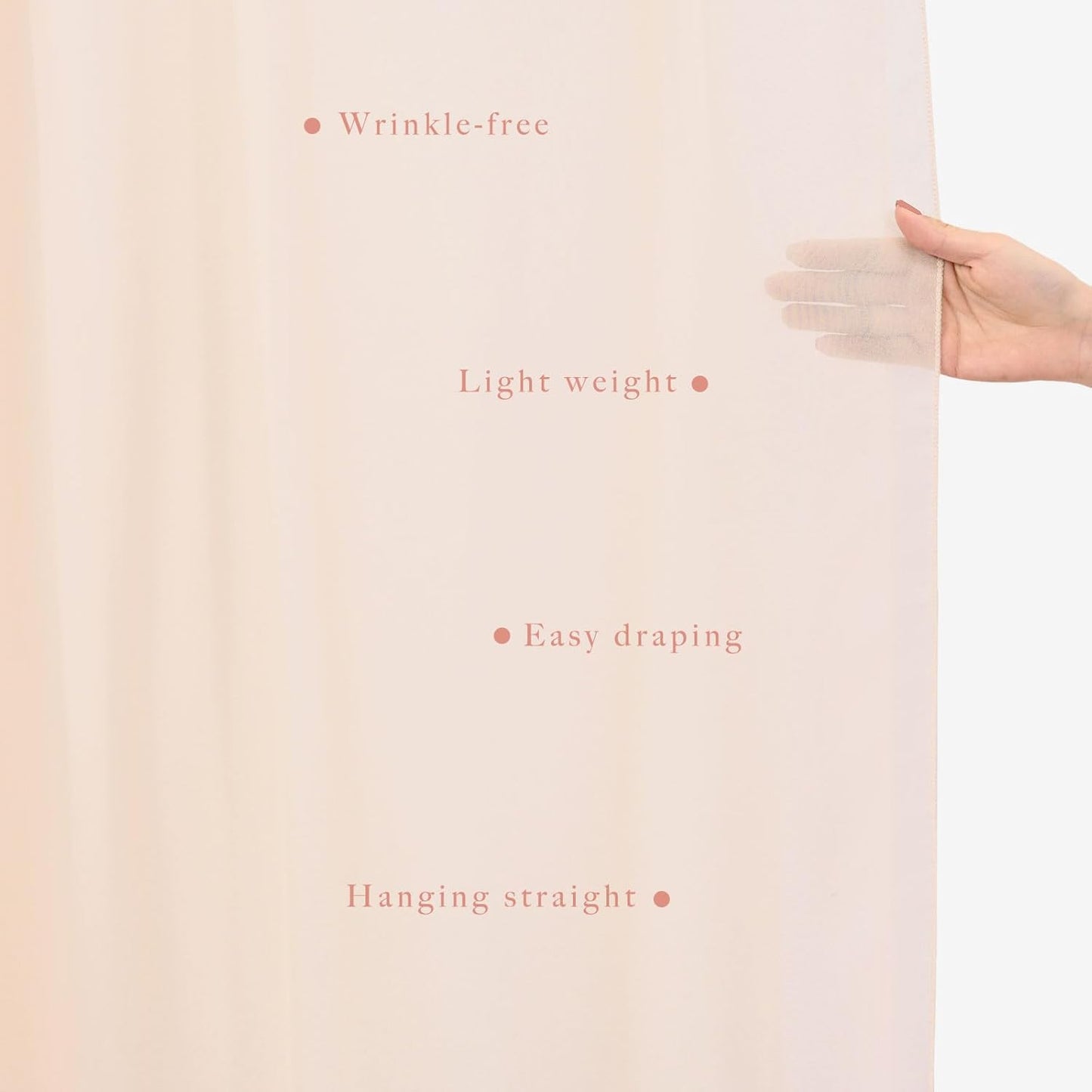 2 Panels 20Ft Length x 28" Width Light Peach Wedding Arch Draping Fabric Arch Drapes Chiffon Fabric Sheer Curtains Backdrop for Party Bridal Decorations Wedding Ceremony Ceiling Stage Reception Decor