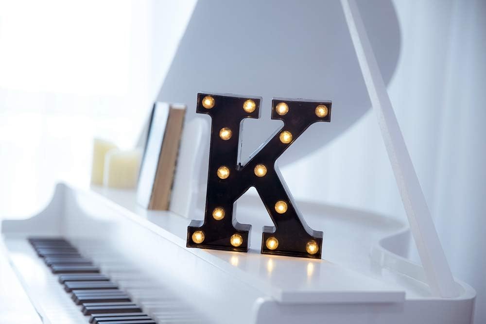 Foaky Black LED Marquee Number Lights Sign Light Up Marquee Number Lights Sign for Night Light Wedding Birthday Party Battery Powered Christmas Lamp Home Bar Decoration