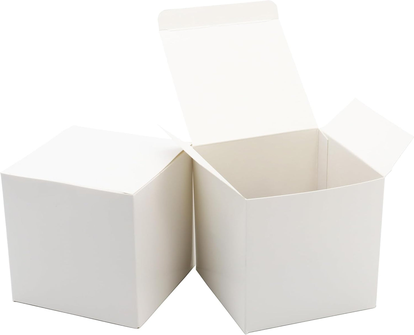 Oletx 25 Pcs White Paper Gift Boxes, Small Candy Boxes Bulk, 4x4x4 inch Gift Box with Lids, Goodie Treat Boxes for Party Favors, Birthday Gifts, Wedding Gifts