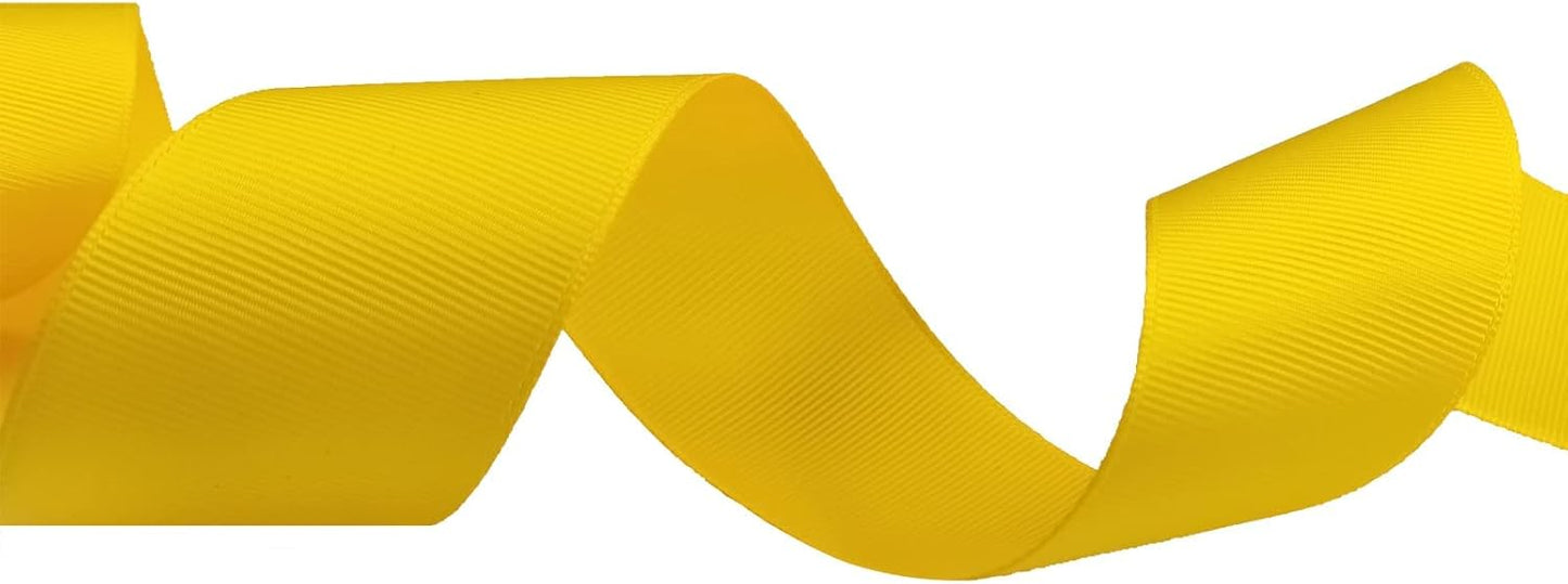 One Roll 50 Yards Soild Gold Grosgrain Ribbon 1 1/2 inch Flower Bouquets Ribbons-1.5 inch Thick Gift Wrapping Ribbon-DIY Crafts Bow Hair Headband Accessories Ribbons #642(38mm)