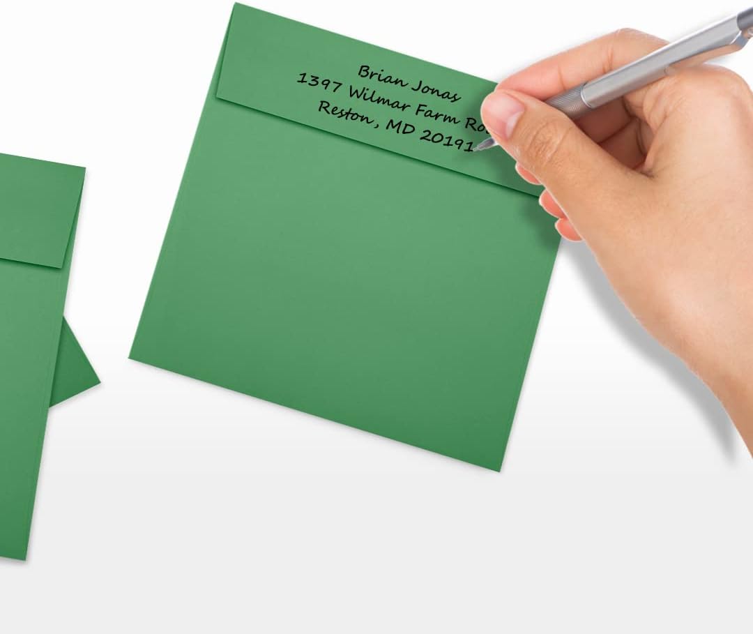 LUXPaper Square Invitation Envelopes | Peel & Press | 5" x 5" | Holiday Green | 80lb. Text | 50 Qty