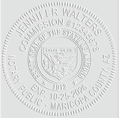 MaxMark Notary Seal Round Desk Embosser for Arizona State - Includes Gold Burst Seal Labels (50 Count)