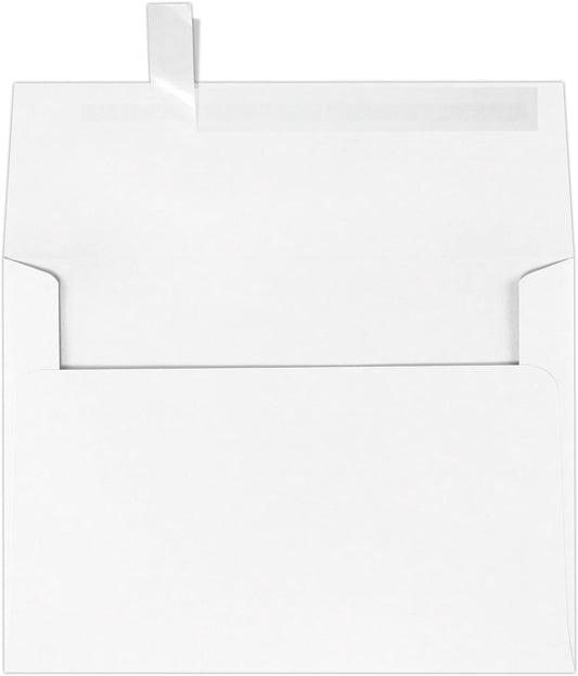 LUXPaper A7 Invitation Envelopes | Peel & Press | 5 1/4" x 7 1/4" | Brilliant White | 80lb. Text | 100% Cotton | 50 Qty
