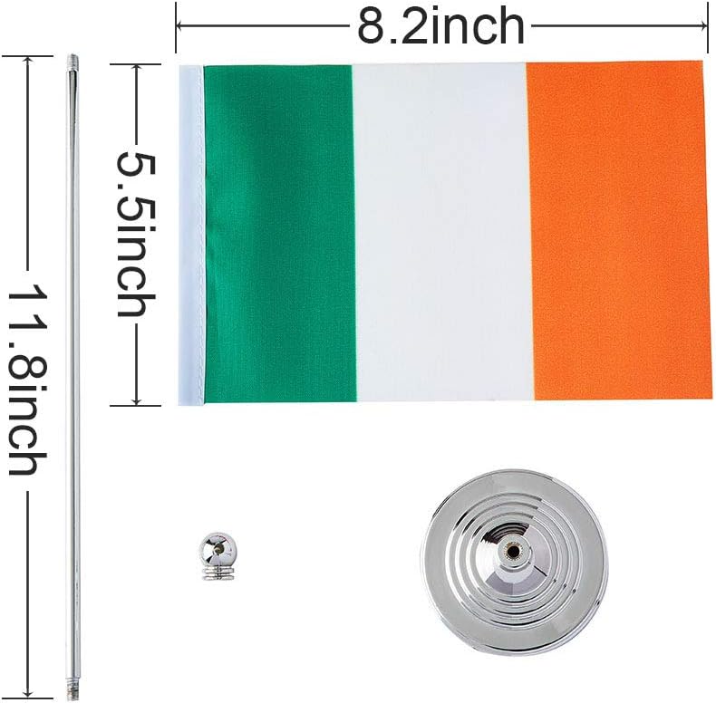 Ireland Flag Irish Flags, Small Mini Irish Desk Flag, Used for Table Office Classroom Home Patriotic Events Decorations