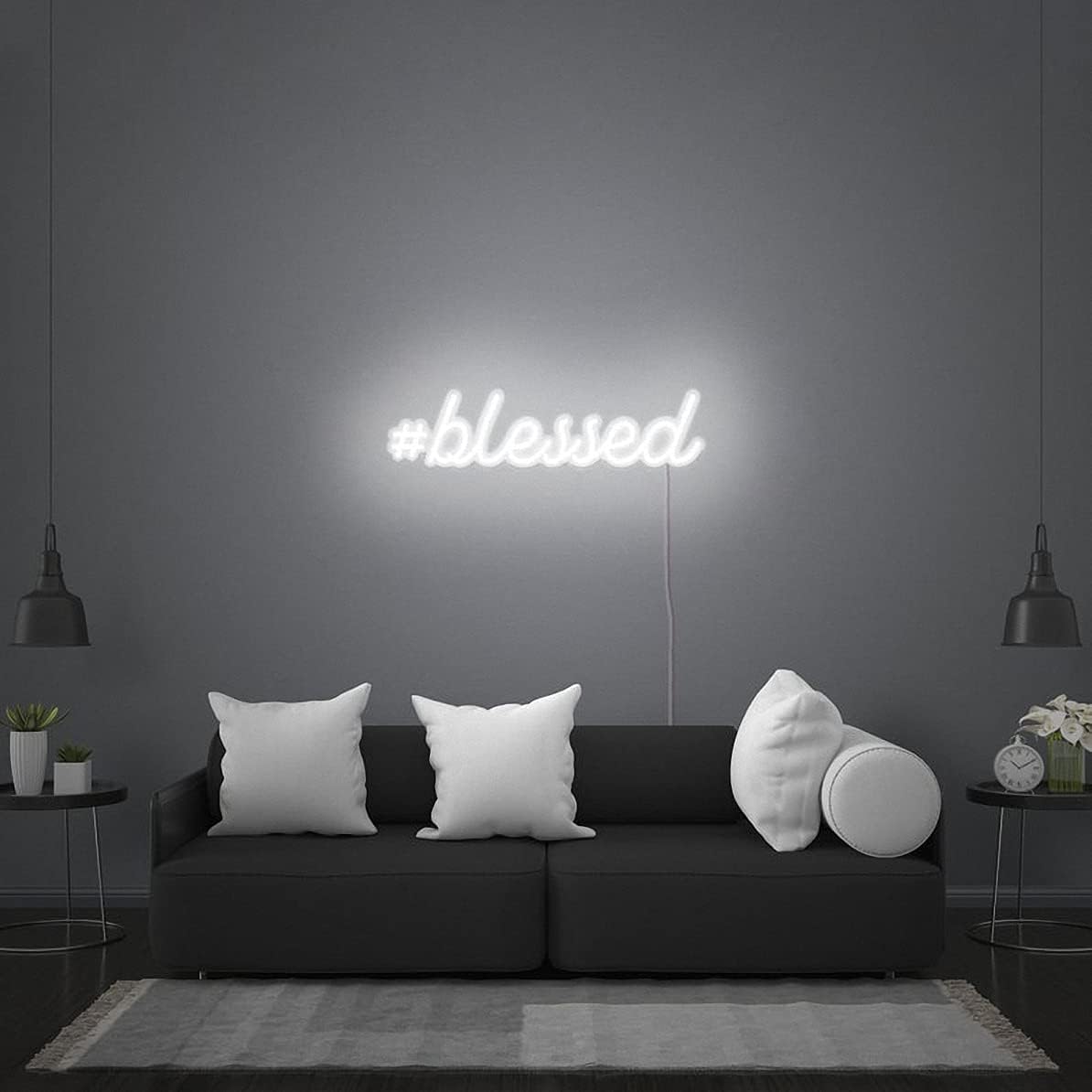 Ulalaza LED Neon Sign Night Light for Wall Party Décor Bedroom Room Bar Wedding Home Birthday Art Decoration Christmas with USB Chain Light modulator 5v (lets party blue)