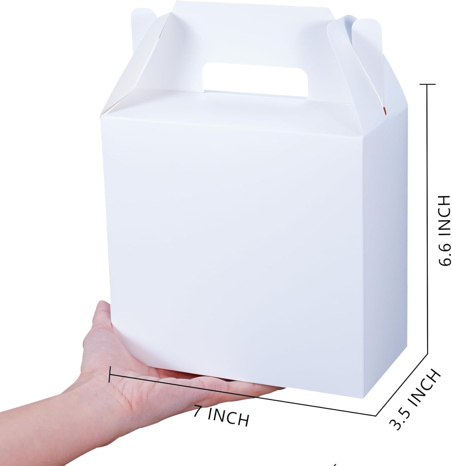 XAGLVV 24pcs White Gable Party Favor Boxes, 7 x 3.5 x 6.6 Inches, Kid Party Favors, Goodie Boxes for Kids Birthday, Wedding, Classroom Activity, Baby Shower, and More