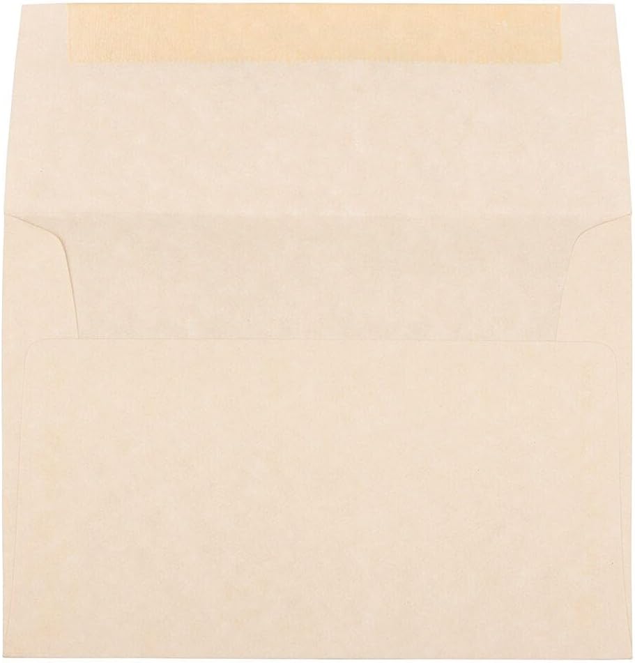 JAM PAPER A6 Parchment Invitation Envelopes - 4 3/4 x 6 1/2 - Natural Recycled - 50/Pack