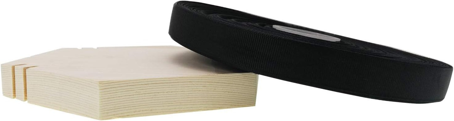 Jesep One Roll 100 Yards 3/4" Soild Grosgrain Ribbon Boutique Gift Wrapping Package Ribbon, DIY Crafts Bow Hair Headband Accessories Assorted Ribbon#30 (3/4" 20mm, Black)