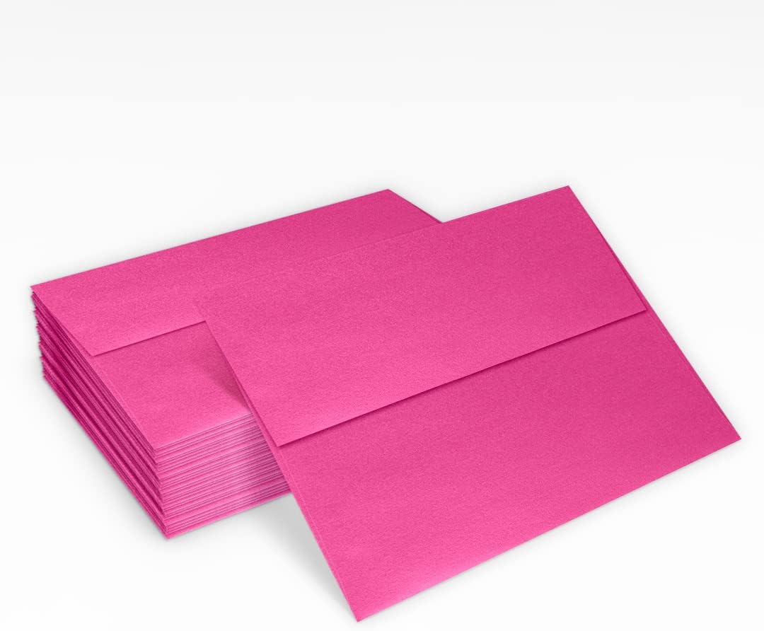 LUXPaper A7 Invitation Envelopes | Peel & Press | 5 1/4" x 7 1/4" | Azalea Metallic | 80lb. Text | 250 Qty