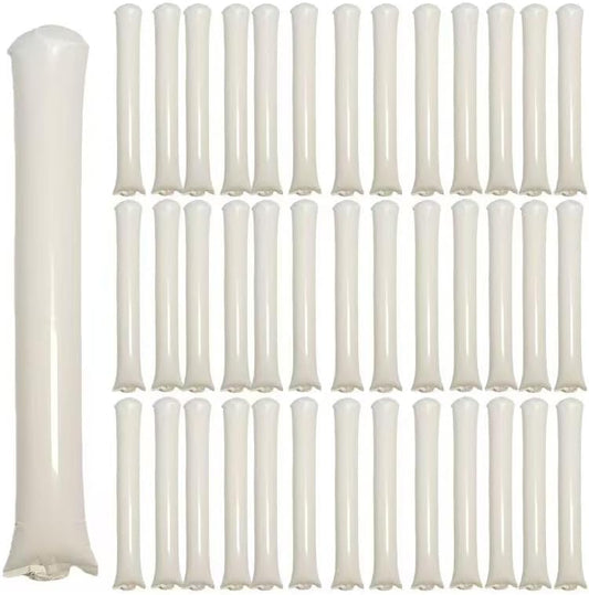 40pcs Round headTeam Spirit Boom Sticks Thunder Sticks Cheering Sticks Team Spirit Plastic Cheerleading Spirit Stick Clapper Inflatable Noise Maker Sports Supply (White)