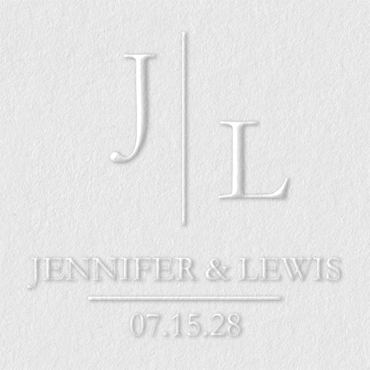 Personalized Wedding Embosser | Custom Made with Initials or Monograms for Couples | Elegant Designs for Stationery, Invitations, Napkins, and More (Design 6)