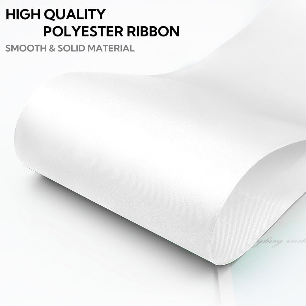 4 Inch 25 Yard Wide Satin Ribbon White, Solid Fabric Large Ribbon Roll for Cutting Ceremony Wedding Opening Party Decoration, Chairs, Sewing, Festival Pageant Sashes
