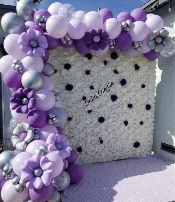 Purple and Silver Balloons, 12 Inch Purple Ballons,Silver Confetti Balloon Pastel Purple Metallic Balloon,for Wedding Birthday Baby Shower Graduation Party Decorations Supplies