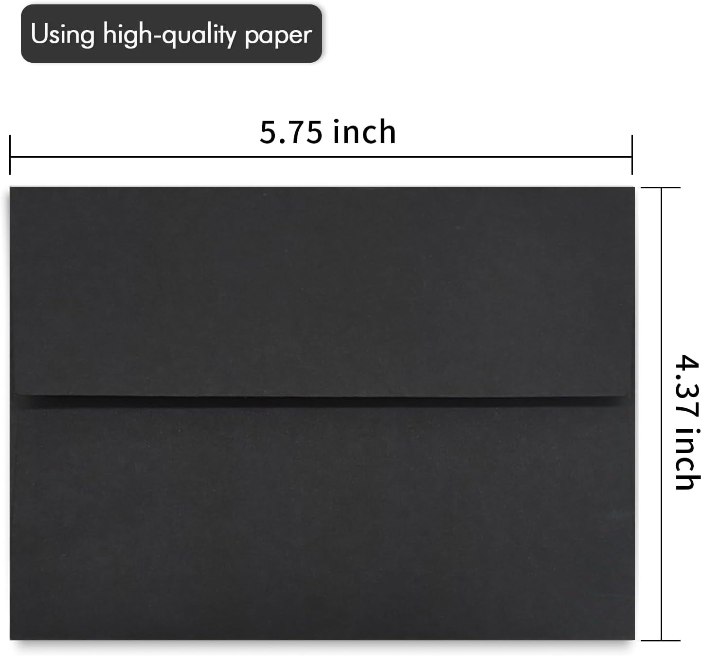 100 Pack A2 Black Envelopes Self Sealing Adhesive Perfect for Weddings, RSVP, Invitations, Baby Shower,Greeting Cards,Announcements, Thank You Notes| A2(4.375 x5.75 Inches)