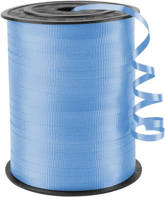 KMER LIFE Light Blue Crimped Curling Ribbon, 1/5" Wide x 500 Yards Christmas Curling Ribbons for Gift Wrapping, Party Decoration, Balloon String, Crafting, Balloon Ribbons for Florist Flower (1 Roll)