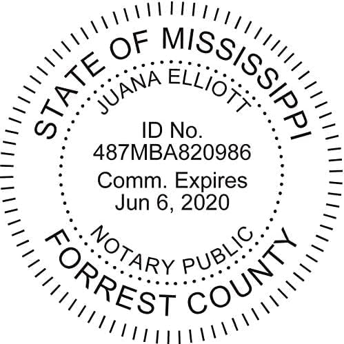 MaxMark Round Notary Pre-Inked Stamp for State of Mississippi