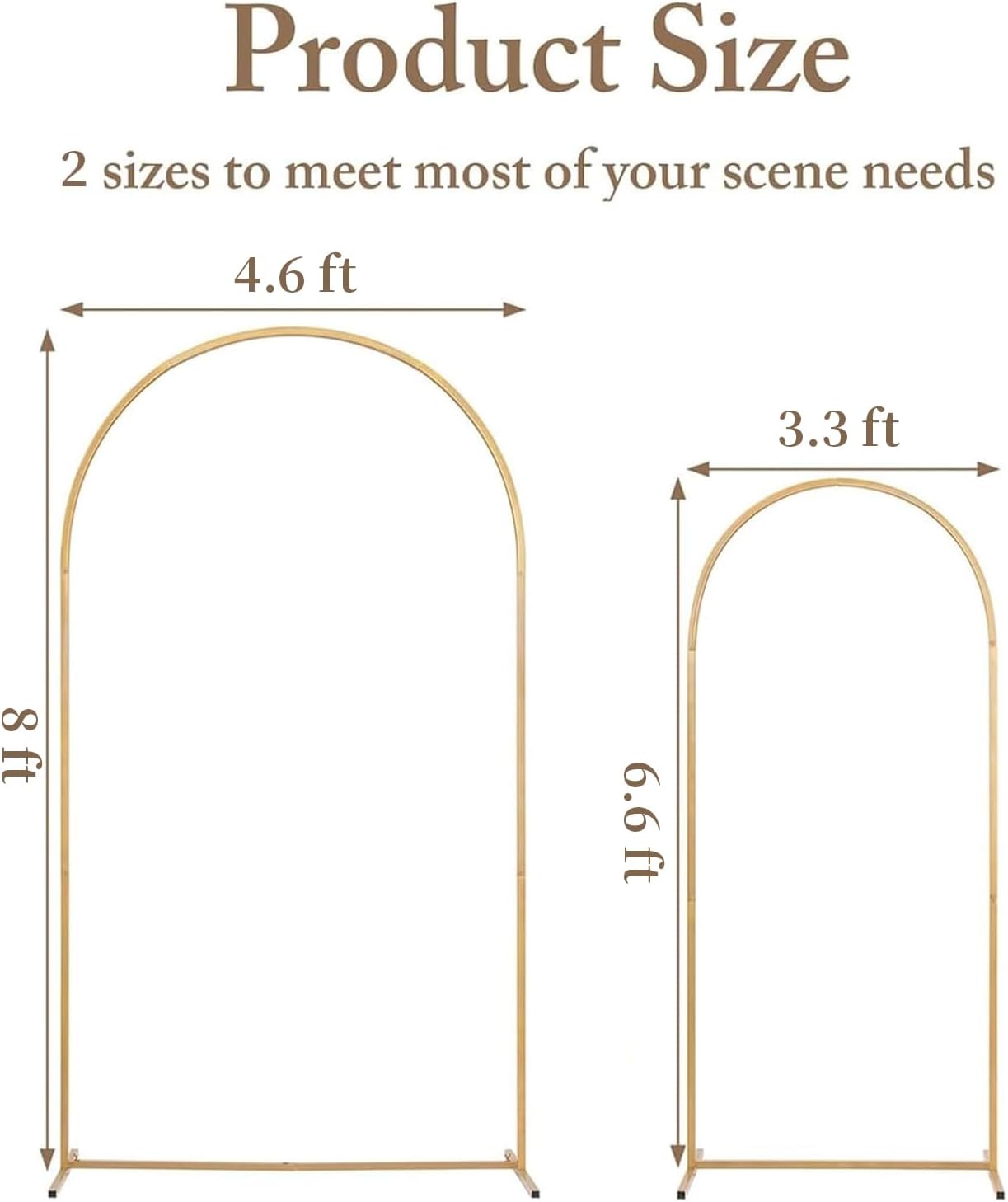 Metal Arch Backdrop Stand and Cover Set, 8FT, 6.6FT Party Backdrop, Easy to Assemble, Backdrop Stand for Parties, Birthday, Baby Shower