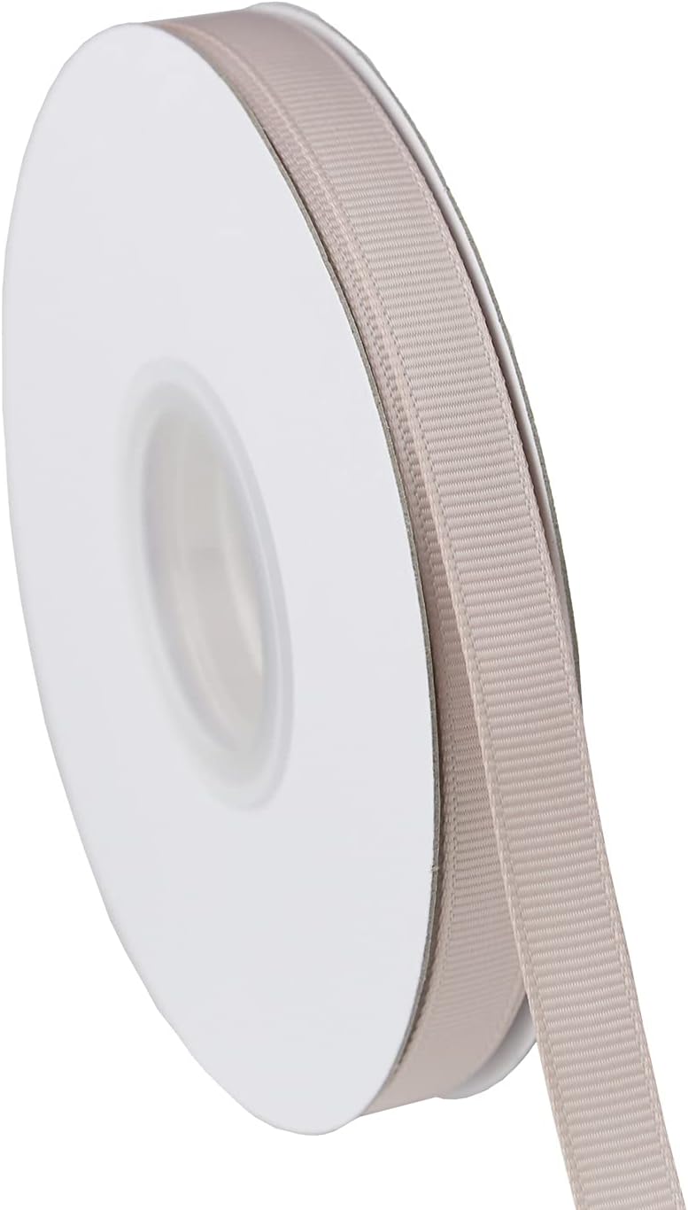 ITIsparkle 3/8" Inch Grosgrain Ribbon 50 Yards-Roll Set for Gift Wrapping Scrap Books Party Favor Hair Braids Baby Shower Decoration Cake Decoration Floral Arrangement Craft Supplies, Vanilla Ribbon