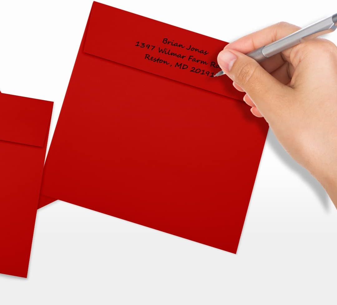 LUXPaper Square Invitation Envelopes | Peel & Press | 6 1/2" x 6 1/2" | Holiday Red | 60lb. Text | 50 Qty