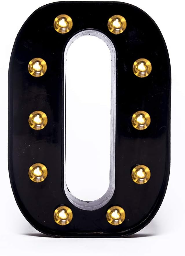 Foaky Black LED Marquee Number Lights Sign Light Up Marquee Number Lights Sign for Night Light Wedding Birthday Party Battery Powered Christmas Lamp Home Bar Decoration