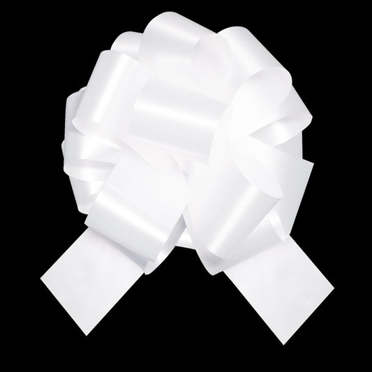 12 PCS 6 Inch White Pull Bows - Perfect for Gift Wrapping, Wedding Decor, Car Bows, Birthday Parties, Christmas and Valentine's Day