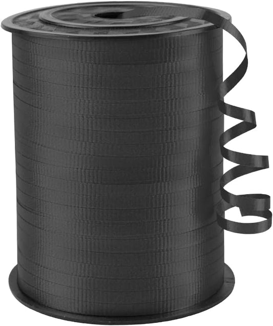 KMER LIFE Black Crimped Curling Ribbon, 1/5" Wide x 500 Yards Christmas Curling Ribbons for Gift Wrapping, Party Decoration, Balloon String, Crafting, Balloon Ribbons for Florist Flower (1 Roll)