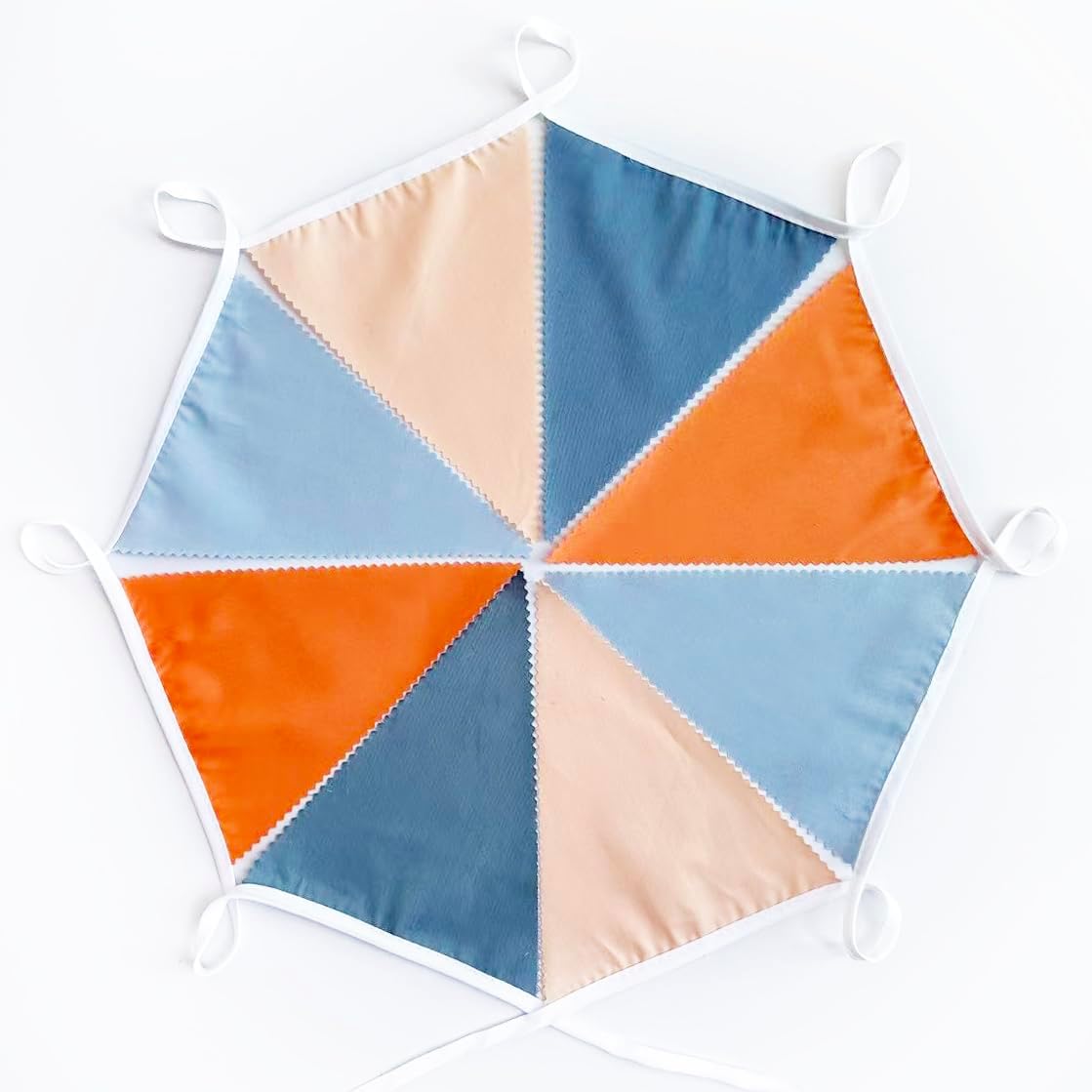 32Ft Orange Blue Party Decorations Dusty Blue Orange Pennant Banner Fabric Triangle Flag Garland Streamers for Dog Birthday Outer Space Baby Shower Home Nursery Outdoor Garden Decor Supplies