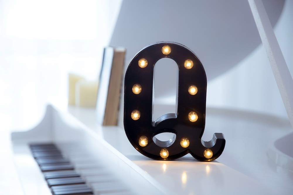 Foaky Black LED Marquee Number Lights Sign Light Up Marquee Number Lights Sign for Night Light Wedding Birthday Party Battery Powered Christmas Lamp Home Bar Decoration