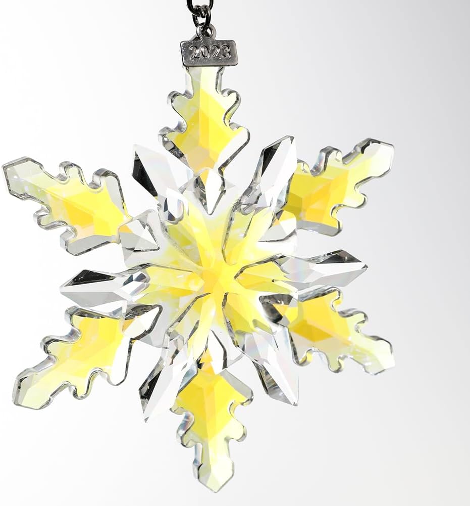 2024 Christmas Ornament Crystal Snowflake Ornaments Annual Edition Christmas Tree Ornament Home Gifts (2024-Colorful)