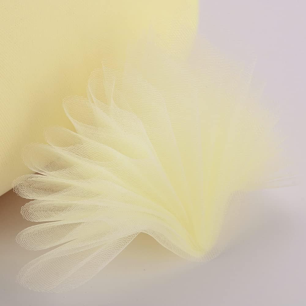 Tulle Rolls 6” by 100 Yards (300 feet) Tulle Roll Spool Fabric for DIY Tutu Skirts Wedding Baby Shower Crafts Decorations Party Supplies (Ivory)