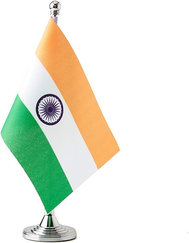 India Flag Indian Flags, Small Mini Indian Desk Flag, Used for Table Office Classroom Home Patriotic Events Decorations
