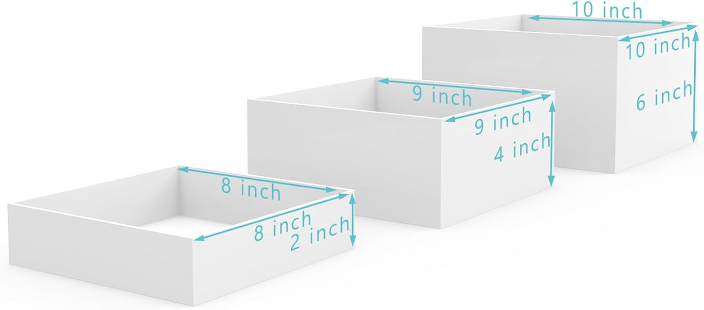 Buffet Risers, Food Risers for Buffet Table, Display Stand Shelf for Catering Dessert Collectibles Jewelry Figures Show, Acrylic Cube Display Nesting Risers with Hollow Bottoms, 6Pcs