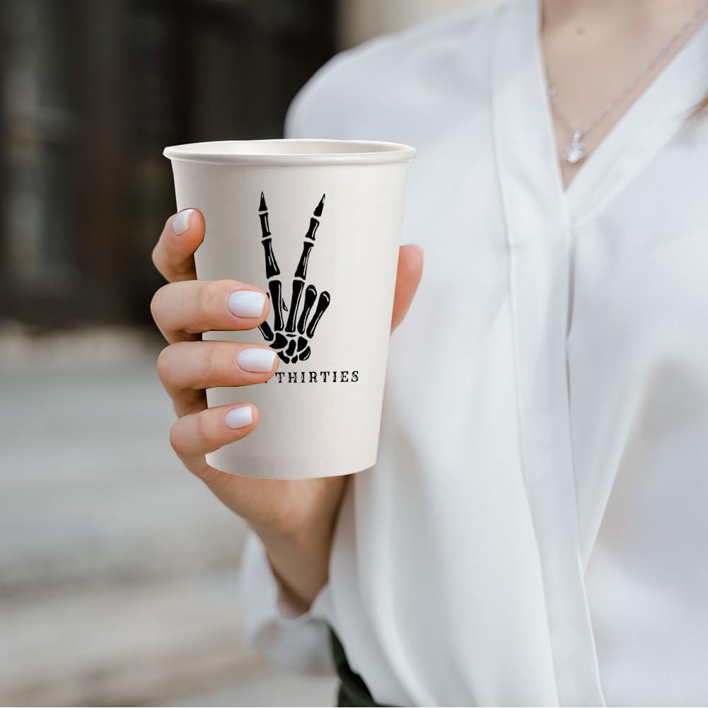 SharkBliss RIP Thirties Party Supplies 480 PCS – Paper Cocktail Napkins Party Cups Water Bottle Labels Toothpick Flags Drinking Straws Gift Tags Forks Plates for Death to My 30s 40th Birthday