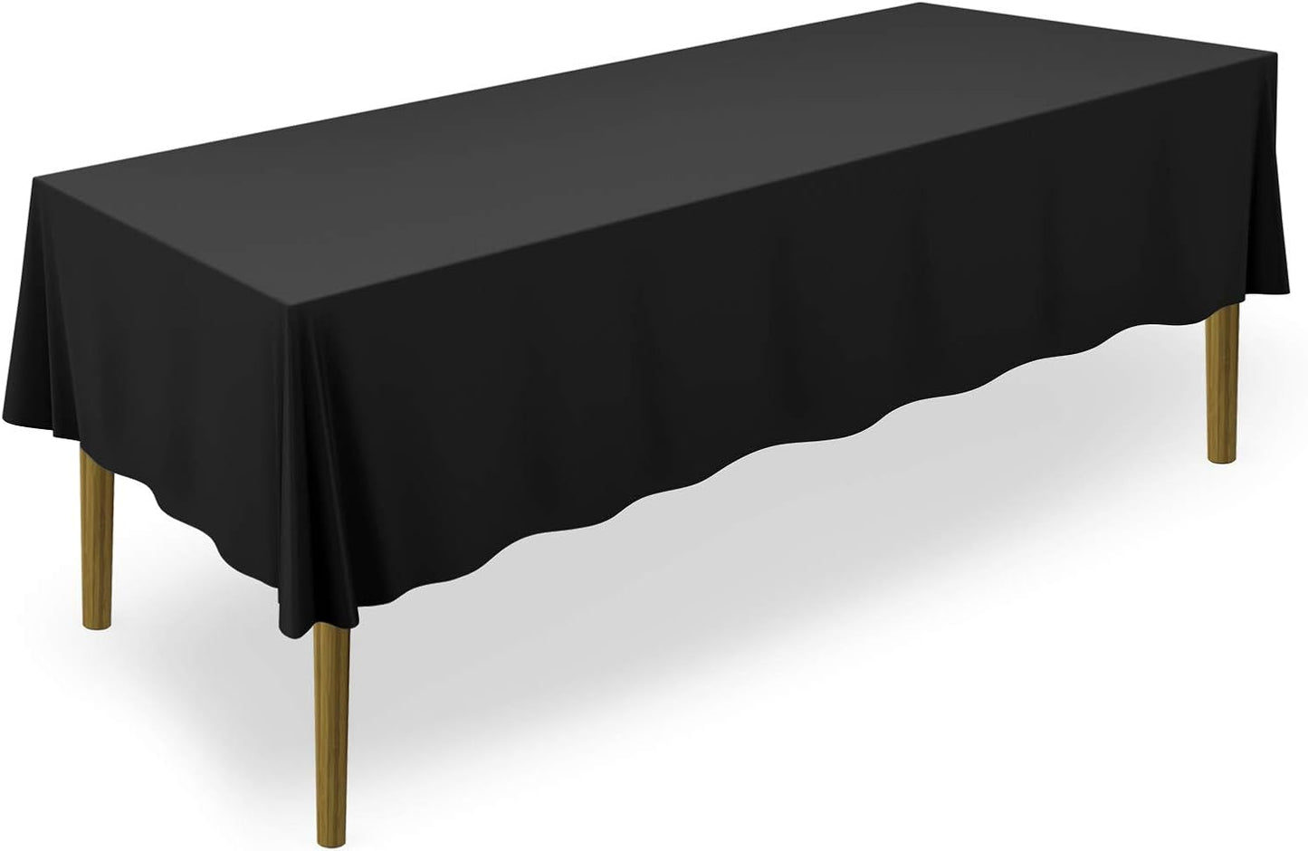 Lann's Linens - 10 Premium 60" x 102" Tablecloths for Wedding/Banquet/Restaurant - Rectangular Polyester Fabric Table Cloths - Black
