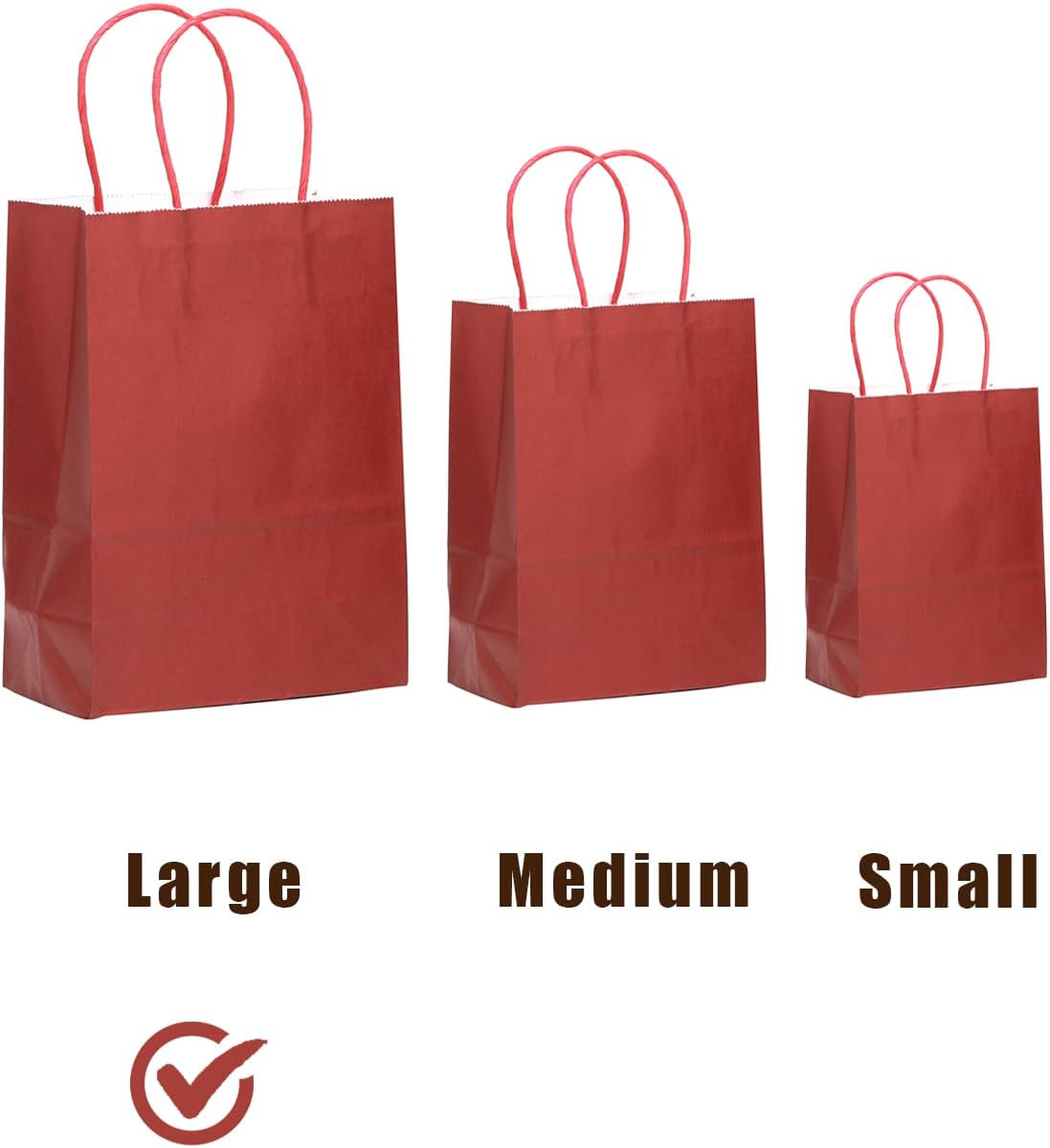 qiqee 100Pcs Paper Gift Bags with Handles 16 Different Senior Color Bags Multiple Uses（13"x10.3"x4.6",Large Size）