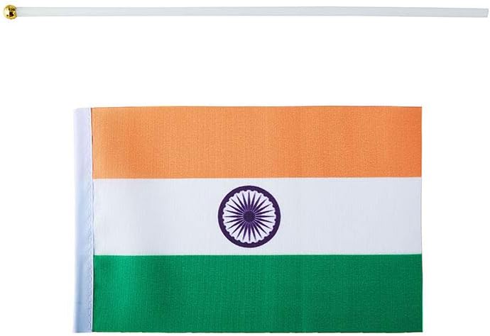 India Flag Indian Flag, Small Mini Handheld India Flags on Stick, Ideal for Party Parades Sports Events Patriotic Festival Decorations
