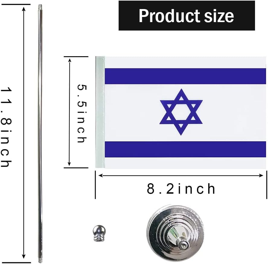 Israel Flag Israeli Flags, Small Mini Israeli Desk Flag, Used for Table Office Classroom Home Patriotic Events Decorations