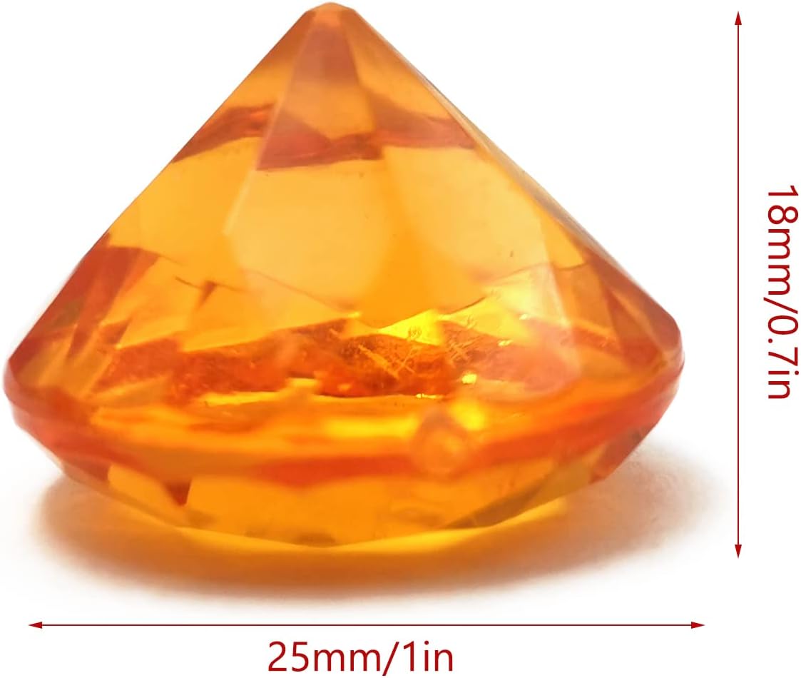 100Pcs Clear Acrylic Diamonds 25mm Wedding Table Scatters Gemstones Confetti for Vase Fillers,Floral Decor,Bridal Shower Decorations,Home Centerpieces,Candle Display (Multicolor)