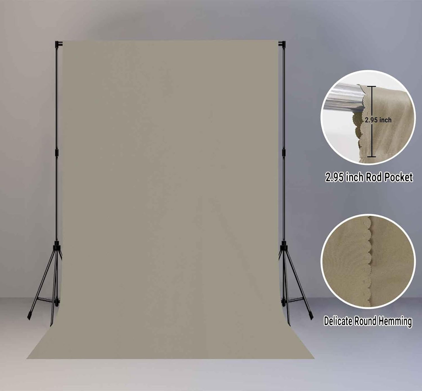 High Density Fabric 6x9FT Grey Backdrop Photo Background,Professional Photography Video Studio, Events, Streaming