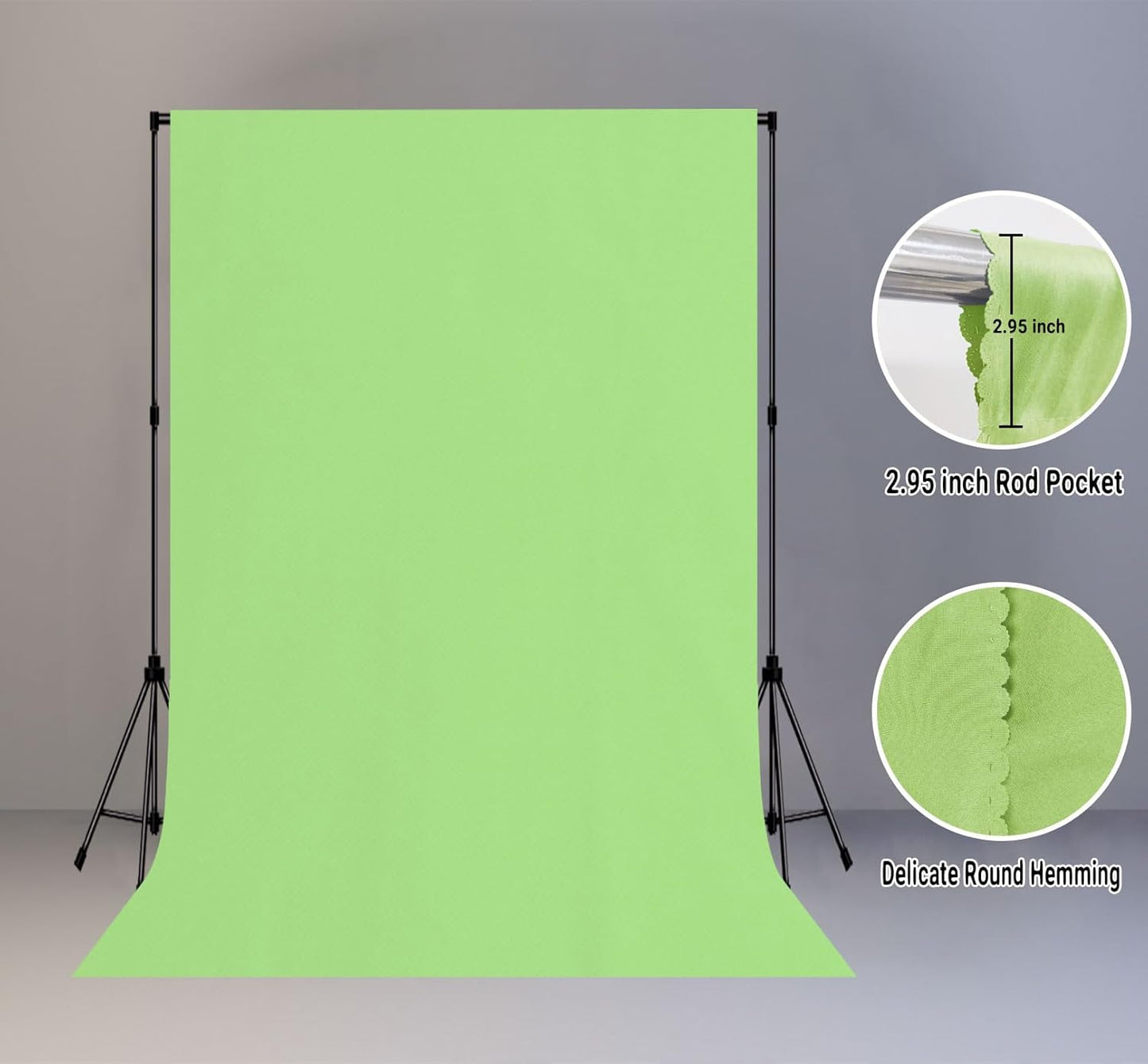 Light Green Backdrop for Photography 6x9ft Zoom Screen Meeting, Game Live Studio Shooting Props High Density Fabric