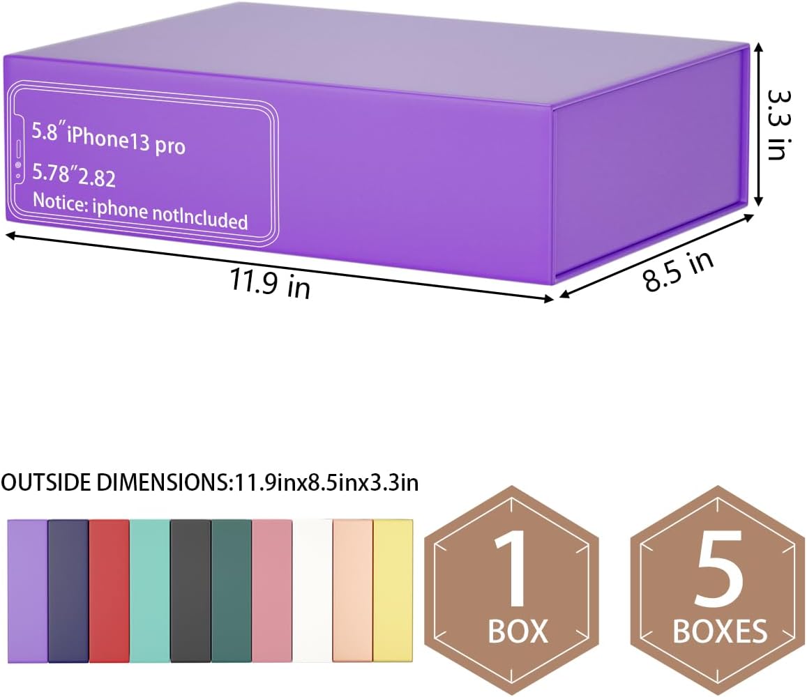 Gift Boxes 11.9" x 8.5" x 3.3" with Magnetic Closure Lid Boex for Presents,Bridesmaid Gifts Box,Cute Box,Birthday Boxs,Luxury for Gift Packaging, Magnetic Gifts Boxe for Wrapping