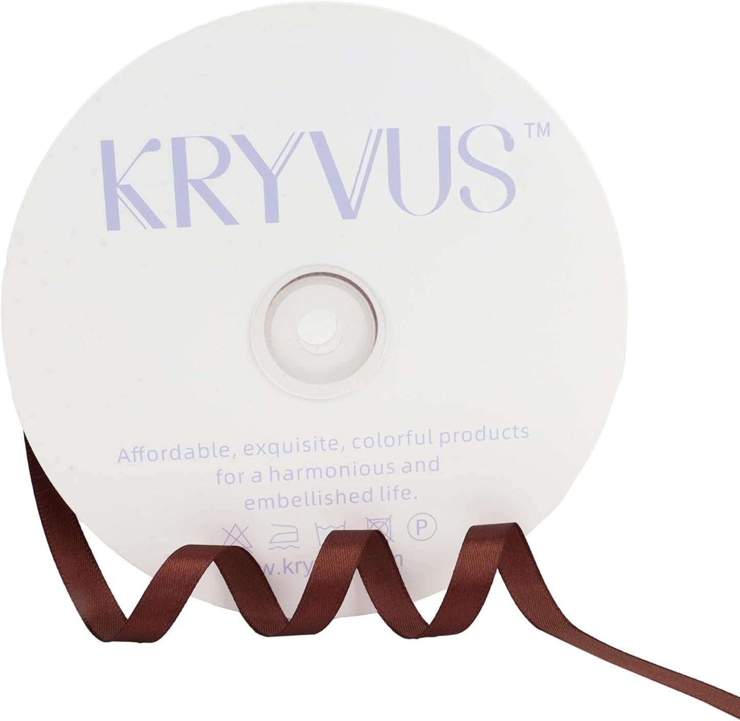 Coffee Brown Satin Ribbon 3/8 inch X Continuous 100 Yards, Single Face Polyester Ribbon Perfect for Gift Wrapping, Flower Bouquet, Wedding Decor, Crafts, Bow Making, Sewing and More