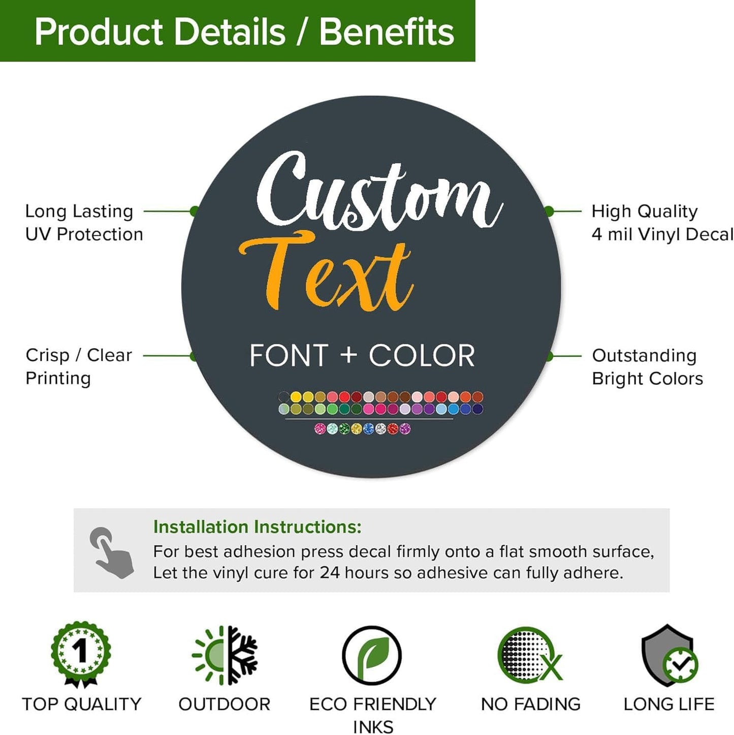 Custom Stickers for Weddings, Birthdays & Businesses - Personalized Labels with Your Logo - Waterproof, Fade and Heat Resistant - Pack of 100-1000 (Custom Text, 5 Inch)