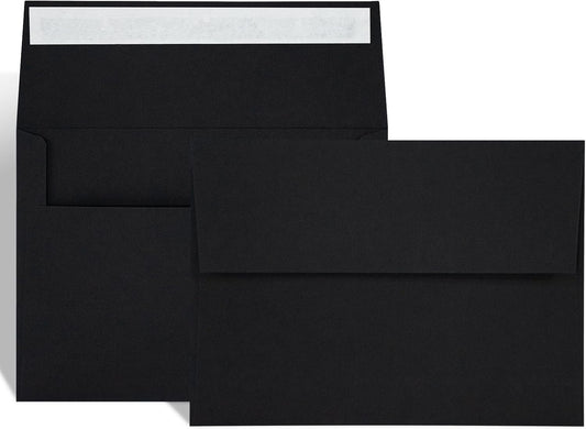 100 Pack A2 Black Envelopes Self Sealing Adhesive Perfect for Weddings, RSVP, Invitations, Baby Shower,Greeting Cards,Announcements, Thank You Notes| A2(4.375 x5.75 Inches)