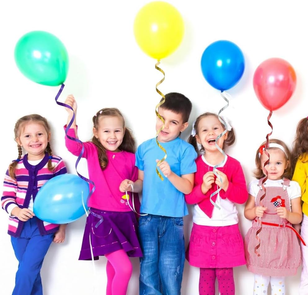 BEISHIDA 12 Assorted Colors Curling Ribbons Set,Rainbow Balloons Strings,1/5 ''Thin 264yds for Gift Wrapping Birthday Wedding Halloween Christmas Party Decoration (MIX-RIBBON-01)