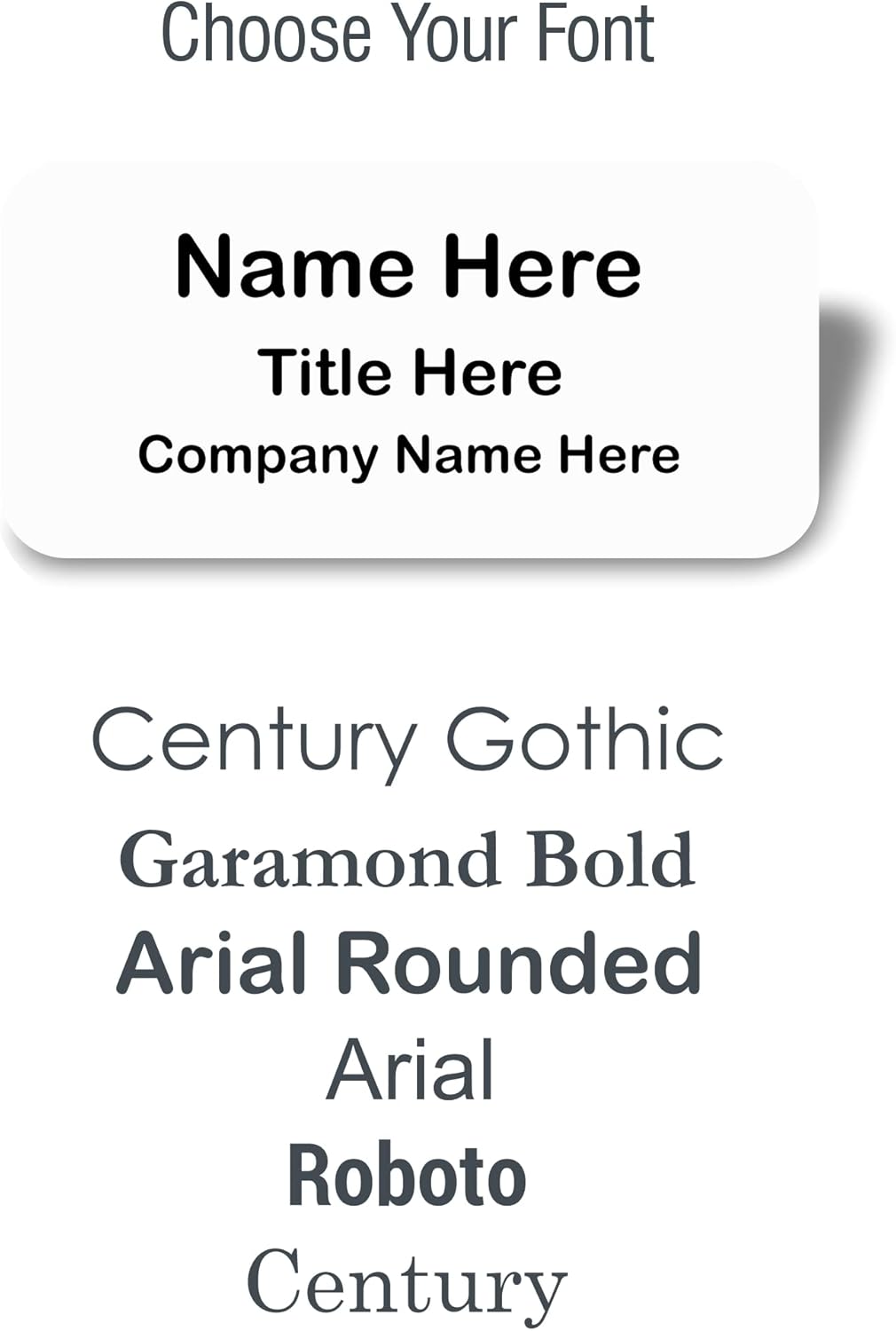 Custom Name Tag - Personalized Name Badge with Magnet Backing - Choose Your Size and Color (White Metal 3"x1.5" - No Logo)