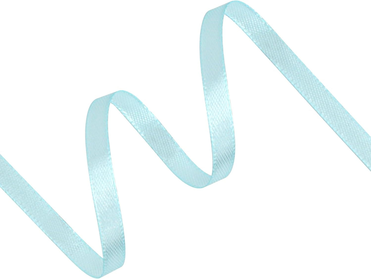 Light Blue Satin Ribbon 1/4 inch X Continuous 50 Yards, Single Face Polyester Ribbon Perfect for Gift Wrapping, Flower Bouquet, Wedding Decor, Crafts, Bow Making, Sewing and More