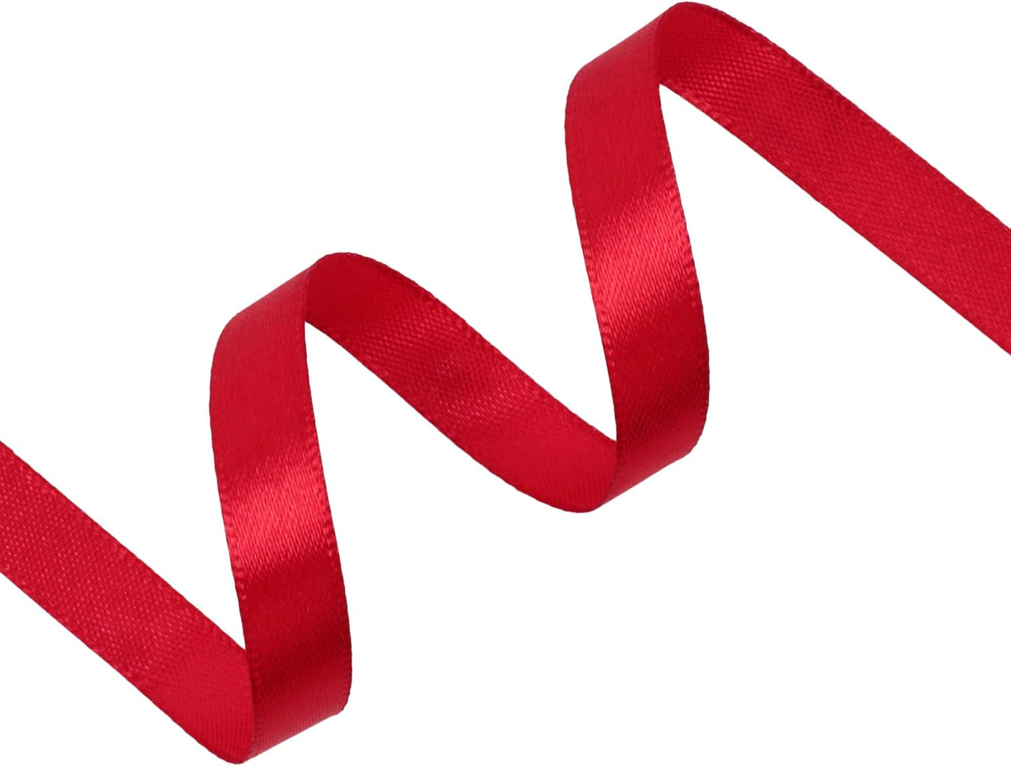 Red Satin Ribbon 3/8 inch X Continuous 50 Yards, Single Face Polyester Ribbon Perfect for Gift Wrapping, Flower Bouquet, Wedding Decor, Crafts, Bow Making, Sewing and More